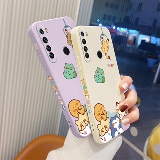 เคสโทรศัพท์ Liquid Silicone Case For Xiaomi Redmi Note 8 7 Pro Camera Protective Soft Phone Back Cover