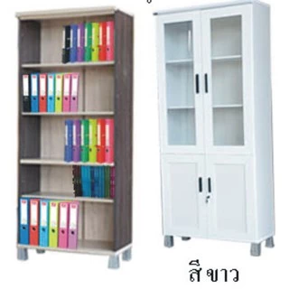 👍ถูกดี👍FL0806ตู้ไม้เก็บของ มี2กุญแจ ชั้นบน,ล่าง กว้าง80*สูง190*ลึก40(ซม.)แผ่นชั้นด้านบนปรับระดับได้