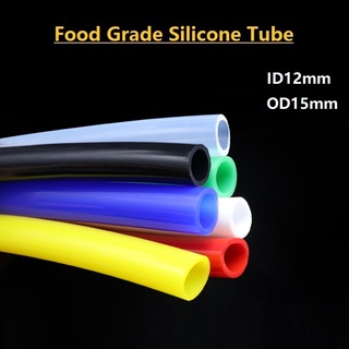 1/3Meter 12x15mm Food Grade Imported Silicone Hose Flexible Tube Drink Hose Pipe Temperature Resistance Nontoxic Environmental  เกรดอาหาร นําเข้า ท่อซิลิโคน ยืดหยุ่น ท่อเครื่องดื่ม ความต้านทานอุณหภูมิ ปลอดสารพิษ สิ่งแวดล้อม