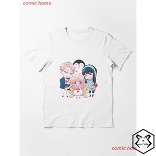 2022 SPY X FAMILY Funny Essential T-Shirt เสื้อยืดพิมพ์ลาย เสื้อยืดลายการ์ตูน คอกลม cotton ความนิยม Unisex