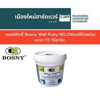 วอลล์พัตตี้ Bosny Wall Putty NO.219(เคมีโป้วผนัง) ซ่อมแซมรอยแตกร้าว กระเทาะ เป็นรู รอยร้าว ขนาด 1.5 กิโลกรัม