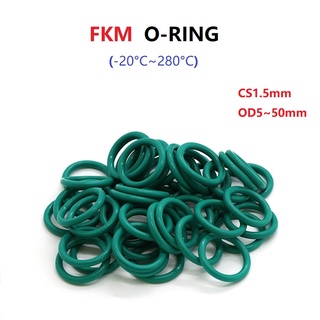 CS1.5mm OD5 ~ 50 มม. สีเขียว FKM ฟลูออรีนยางโอริงซีลปะเก็นฉนวนกันความร้อนน้ำมันทนต่ออุณหภูมิสูง O Ring