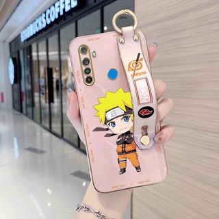 เคสโทรศัพท์มือถือแบบนิ่ม TPU ลายการ์ตูนนารูโตะ Uzumaki พร้อมสายรัดข้อมือ หรูหรา สําหรับ Realme 5 5s 5i 6i 5 Pro 6 Pro 3 Pro