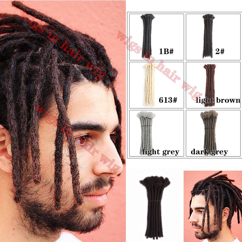 วิกผมสังเคราะห์ Dreadlocks แฮนด์เมด สีดํา สําหรับผู้ชาย และผู้หญิง 10 เส้น