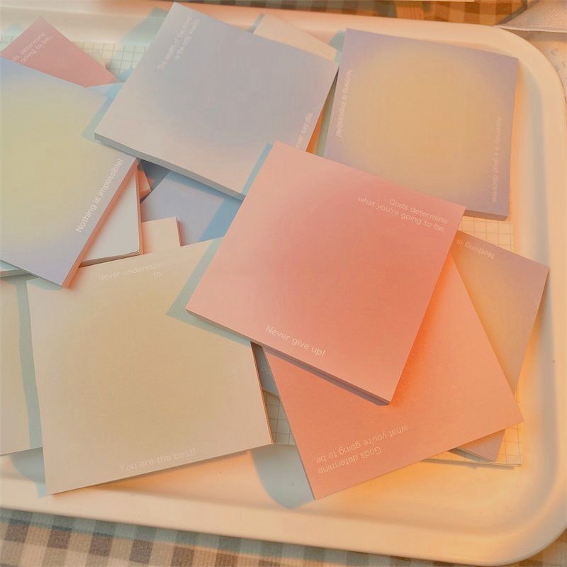 Ins Notes Gradient Color Memo Pad Memo Note Sticky Student Hand Account