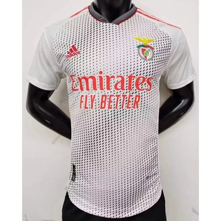 เสื้อกีฬาแขนสั้น ลายทีมฟุตบอล Benfica two-passenger สีขาว ไซซ์ S-XXL 2223