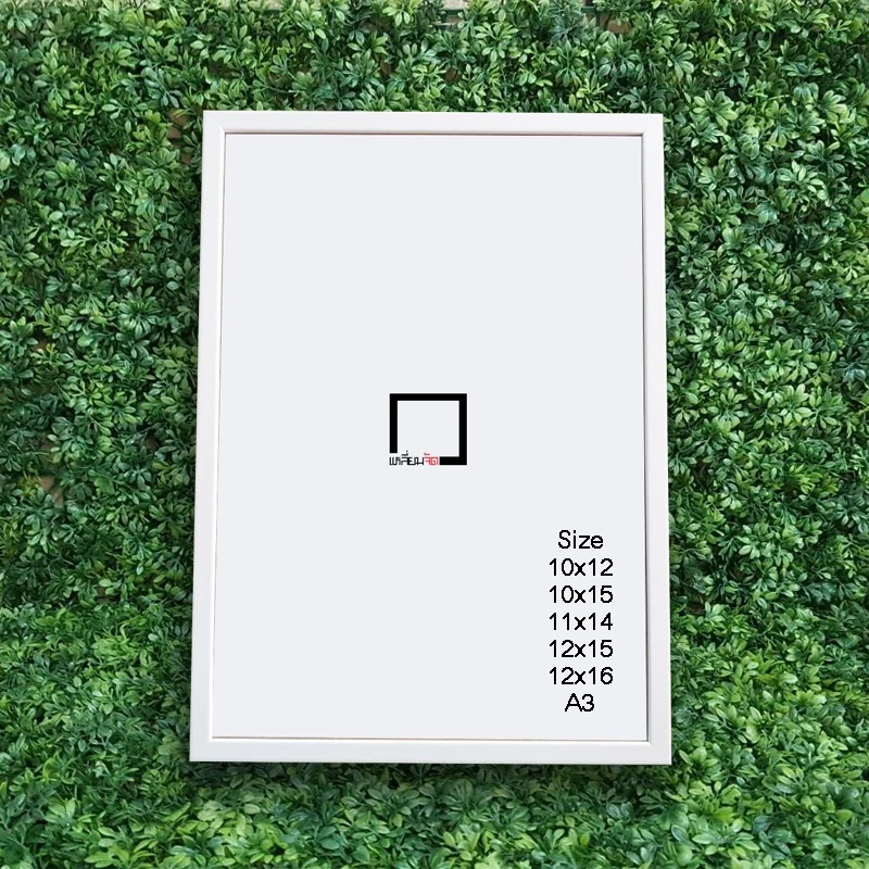 กรอบรูป 10x12" 10x15" 11x14" 12x15" 12x16" A3 และ 30x40 cm สีขาว ตั้งและแขวน พร้อมกระจก
