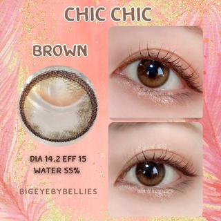 🔥คอนแทคเลนส์✨ขนาดมินิ✨Brown✨ Chic Chic (Montra)