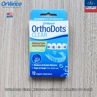 Orvance® OrthoDots Clear Moisture-Activated Adhesive 12 Count แว็กซ์จัดฟัน ขี้ผึ้งจัดฟัน สำหรับติดกันแผลในช่องปาก