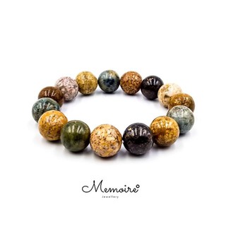 สร้อยข้อมือหินแท้ Ocean Jasper ขนาด 12,14 มิล