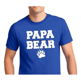 เสื้อยืดวินเทจขายดี เสื้อยืดลําลอง แขนสั้น พิมพ์ลาย Papa Bear Fathers Day Gif Dad Tee - up to 5x IGhifg94IDgckl01S-5XL