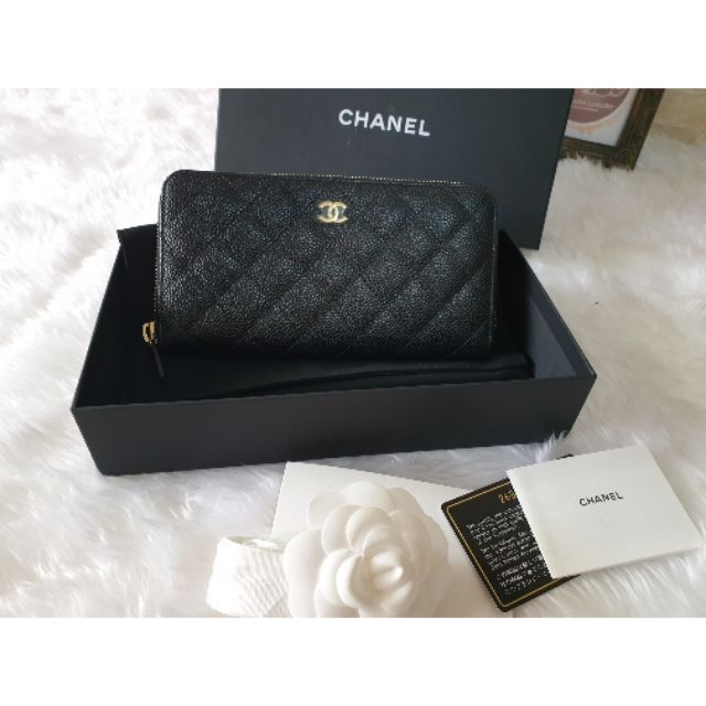 New!! Chanel Zippy Long Wallet Black Caviar Holo26