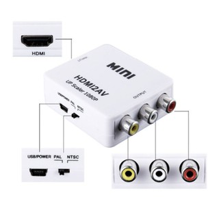 แปลงสัญญาณ ตัวแปลงสัญญาณ HDMI 2 AV กล่องแปลง HDMI เป็น AV (RCA) หัวแปลง HDMI เป็น AV ( HDMI to AV converter)