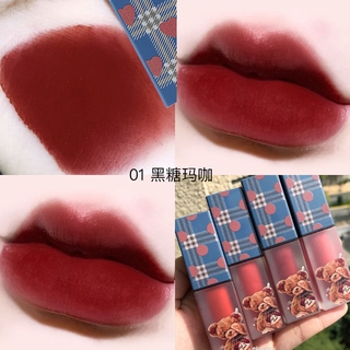 【Ready to Ship】JUCOO Teddy Bear Lip Glaze แอร์เวลเวทแมทลิปสติก