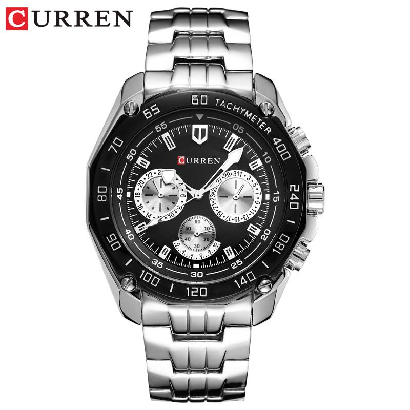 Watches Mens Full Stainless Steel Wristwatch CURREN Fashion Quartz Mens Watch Analog Sport Gentleman Clock Male Watches