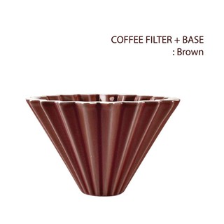 Hillkoff : Dripper coffee filter + base : สีน้ำตาล