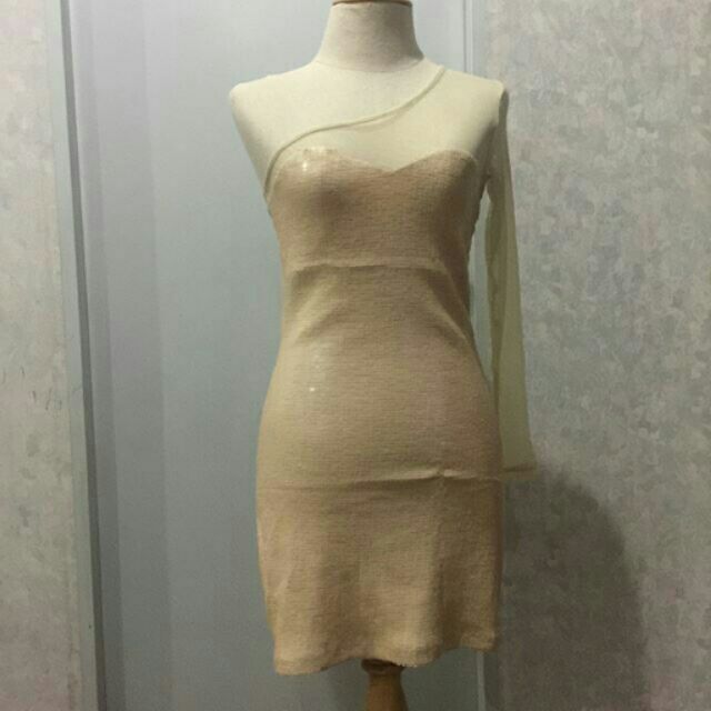 Beige Short Dress​ blink blink