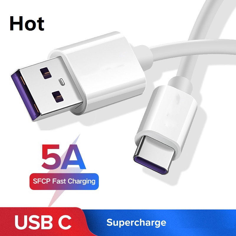 1m Fast Quick Charger Charge Type CสําหรับHuawei Supercharge 5A USB 3.0 Type-CสายOPPO Reno 8T 5G 4G 