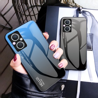 เคสโทรศัพท์ กระจกนิรภัย แบบแข็ง ไล่โทนสี สําหรับ OPPO Reno7Z 5G