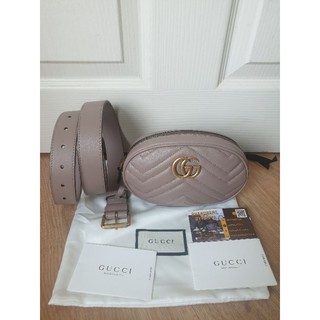 gucci marmont belt bagสีนู้ดชมพู สวยน่ารักมาก หายากสุดแท้100%