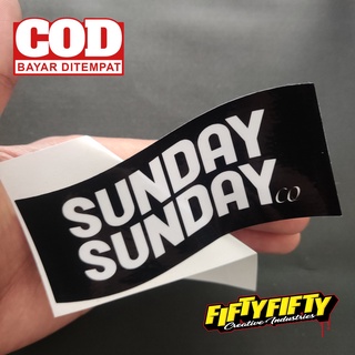 สติกเกอร์ กันน้ํา พิมพ์ลาย BRAND DISTRO SUNDAY SUNDAY สําหรับติดตกแต่งหมวกกันน็อค รถจักรยานยนต์ รถยนต์