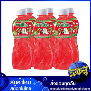 น้ำผลไม้ผสมวุ้นมะพร้าว น้ำแตงโม 320 มล. (แพ็ค6ขวด) Kato กาโตะ Watermelon Mix Coconut Jelly Fruit Juice