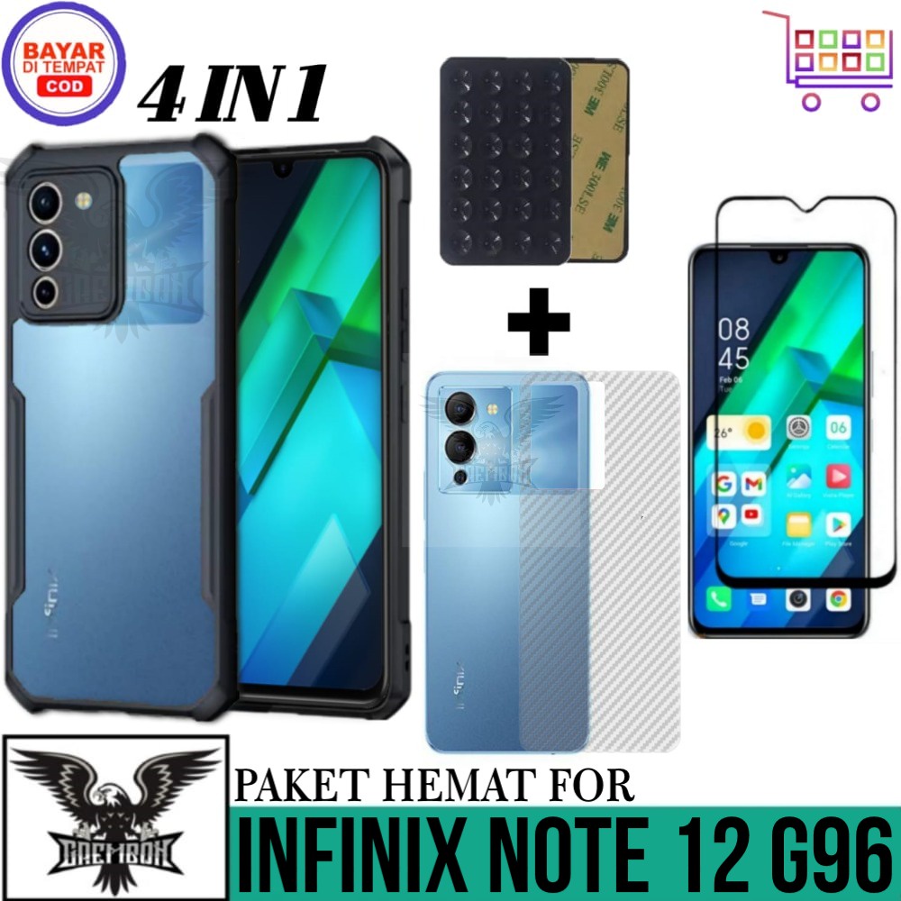 LAYAR SOFT CASE INFINIX NOTE 12 G96 CASE FUSION ARMOR ฟรีจอ TG + GARSKIN และ OCTOPUS