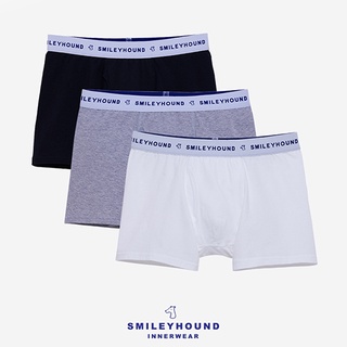 กางเกงในชาย กางเกงในขาสั้น สีขาว สีเทา สีดำ ผ้า cotton spandex SMILEYHOUND INNERWEAR รุ่น CU1103