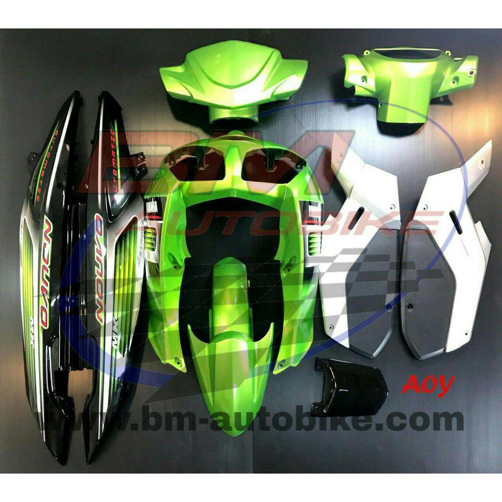 NOUVO MX 9 ชิ้น ชุดสี เขียว/ดำ  เฟรมรถ กรอบรถ Yamaha นูโวMX สีตามรูปมาตรฐานจากโรงงานผู้ผลิต