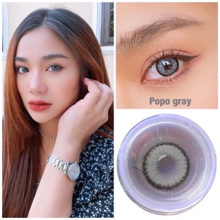 คอนแทนเลนส์ lovely lens ลายใหม่ Popo สีเทา/น้ำตาล 𝗪𝗿𝗮𝗽𝗽𝗲𝗱 𝗜𝗻 𝗖𝗼𝗺𝗳𝗼𝗿𝘁 เพิ่มออกซิเจนให้ดวงตา ใส่สบาย ลดอาการตาแห้ง