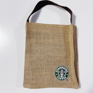 กระเป๋าหิ้ว Starbucks ผ้ากระสอบใบเล็ก หูหิ้วเดี่ยว รุ่นปี 2010