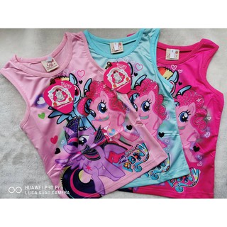 เสื้อกล้าม my little Pony มี 3 สี (ปักเพชร) เนื้อผ้ายืดโพลีเอสเตอร์ size 2-6y