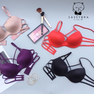 [SASSYBRA]บราดันทรงฟองหนา(2.5cm.)แบบมีโครงช่วยดันข้างชิด เสื้อชั้นในผญมีโครงฟองหนา ชุดชั้นในผญสไตล์แฟชั่น3สายsister hood