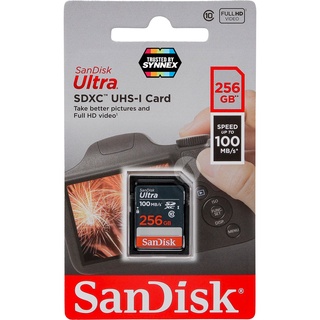 SanDisk Ultra SD Card Class10 256GB SDXC Speed100MB/s (SDSDUNR-256G-GN6IN) เอสดีการ์ด คลาส10 กล้องถ่ายภาพ มิลเลอร์เลส