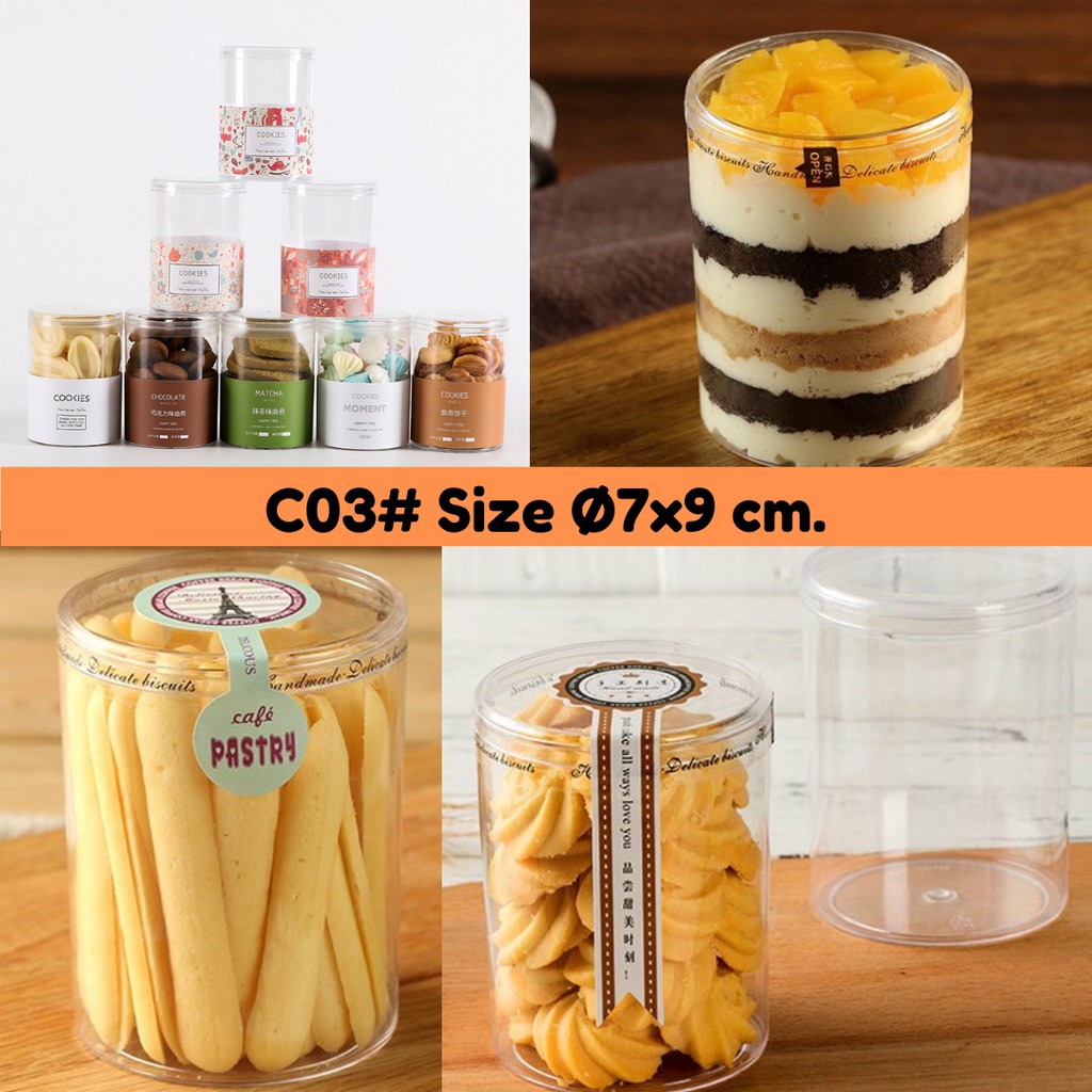 แพค 20/50 ใบ 🍰 กล่องเค้กเกาหลีพลาสติกสี่เหลี่ยมผืนผ้า และทรงเค้กกลม ทรงกระบอก สำหรับมินิคัพเค้ก/คุ๊กกี้ - รูปที่ 6