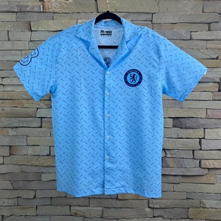 เสื้อฮาวายChelseaBlue ผ้านุ่มลื่นใส่สบาย