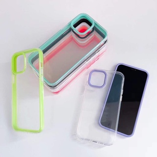 [ส่งจากไทย เร็ว1-2วัน] case เคสโทรศัพท์ i12 12pro 12promax 13 13promax 13pro  เคสประกบขอบสีหลังใส