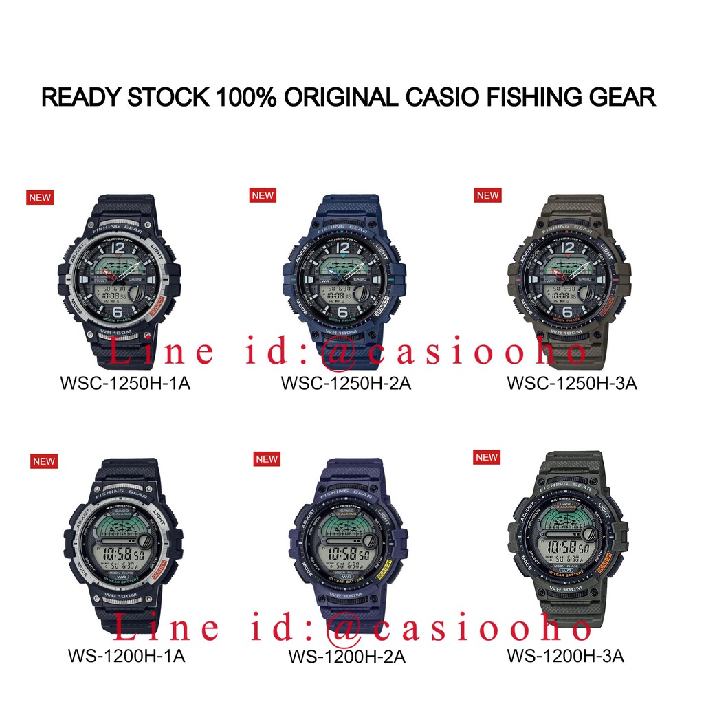 CASIOของแท้ 100% FISHING GEAR.WS-1200H AND WSC-1250H..TIME WITH DATA