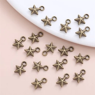 จี้สร้อยคอ รูปดาวน้อยน่ารัก สไตล์วินเทจ สําหรับทําเครื่องประดับ DIY 50 ชิ้น ต่อชุด