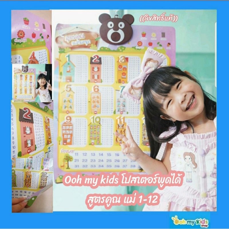 โปสเตอร์พูดได้ 2 ภาษา กดมีเสียง สูตรคูณ แม่ 1-12 แสนสนุก ของเล่นเสริมพัฒนาการ ((เจ้าของแบรนด์))