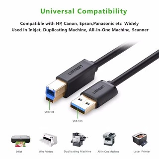 UGREEN สายต่อปริ้นเตอร์ USB 3.0 A Male to USB B Male Printer Scanner Cable ยาว 1-2M รุ่น US210