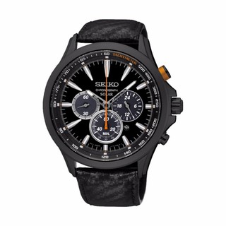 Seiko นาฬิกาข้อมือ Solar Chronograph Tachymeter SSC499P1-Black