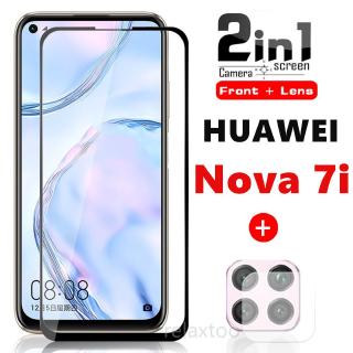 2 in 1 ฟิล์มกระจกกันรอย+เลนส์กล้อง สำหรับ Huawei nova 7i nova7i 6.4 นิ้ว/ Y7A&amp;P Smart