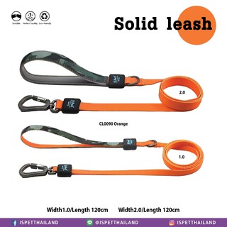 ISPET - Solid leash (CL0090) สายจูงสุนัข และแมว ลายทหาร สีส้ม