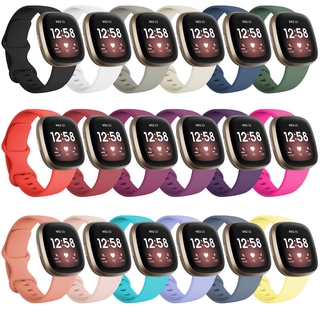 สายนาฬิกาข้อมือซิลิโคน สีพื้น สําหรับ Fitbit Versa3 Fitbit Sense