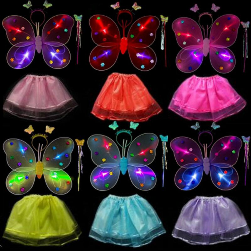 FAIRY WINGS COSTUME SET สําหรับเด็กมีไฟ