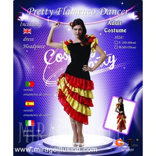 ชุดแฟนซี นักเต้นระบำสาว ฟลาเมนโก้ ผู้ใหญ่ Pretty Flamenco Dancer Costume Women