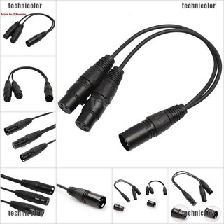 {technicolor} ใหม่ อะแดปเตอร์แยกสายเคเบิล 3pin XLR ตัวเมีย เป็น dual 2 ตัวผู้ 1 ฟุต