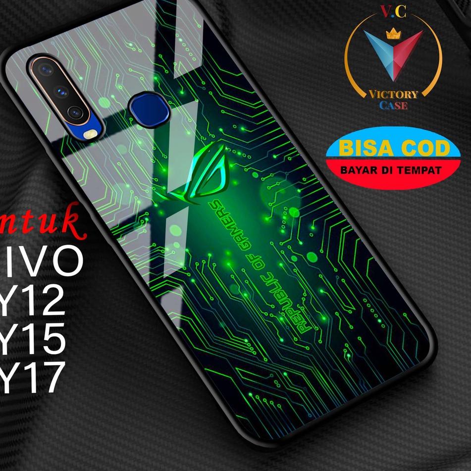 ( ) VC - เคส Vivo Y12 Y15 Y17 Motif R0G-1 ล่าสุด Glossy 2D Hardcase Casing Silicone Softcase Aero เค
