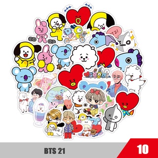 ชุดสติ๊กเกอร์ BTS 21 กราฟฟิตี้กันน้ำ, 10 แผ่น